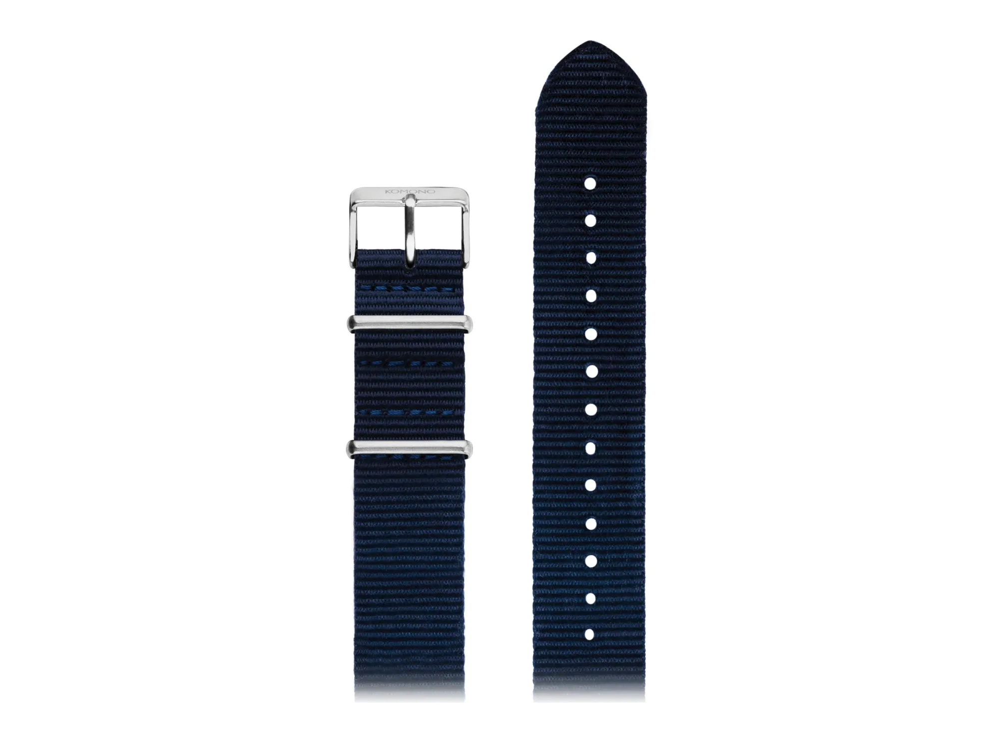 Fashion Strap 20 - Nato - Blue Silver Straps
